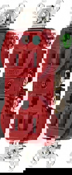 Straight Blade Duplex Receptacle: NEMA 5-15R, 15 Amps, Self-Grounding